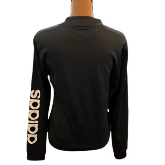Black Adidas Full-Zip Track Jacket with 2 Front Pockets – Size Medium - Picture 6 of 6